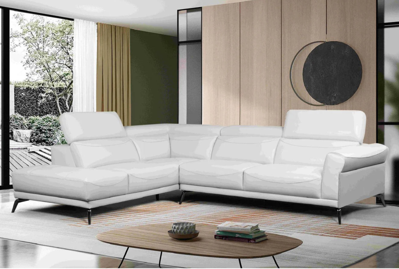 Saga Genuine Leather /Match Sectional With Chaise