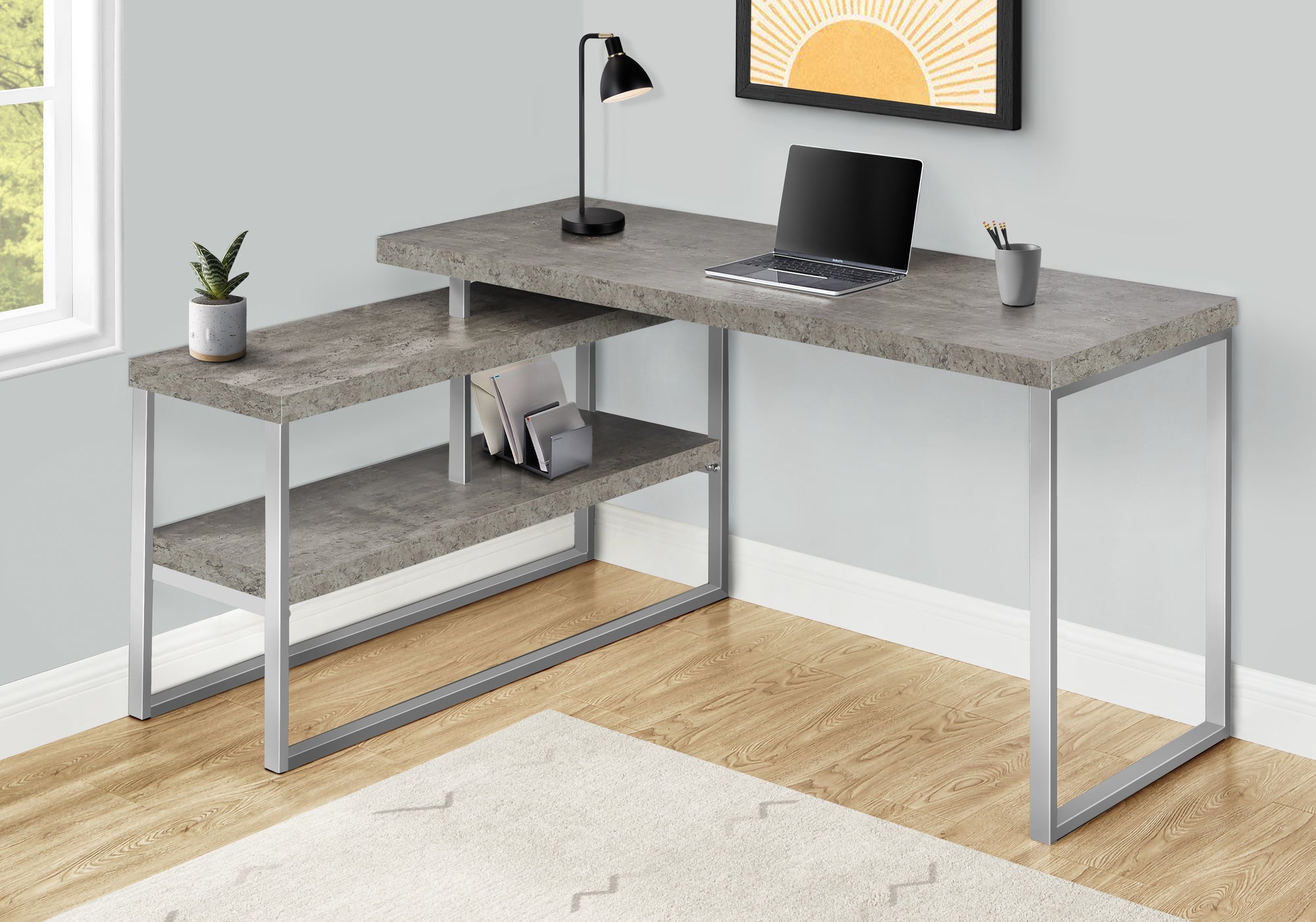 I 7586 Computer Desk - Grey