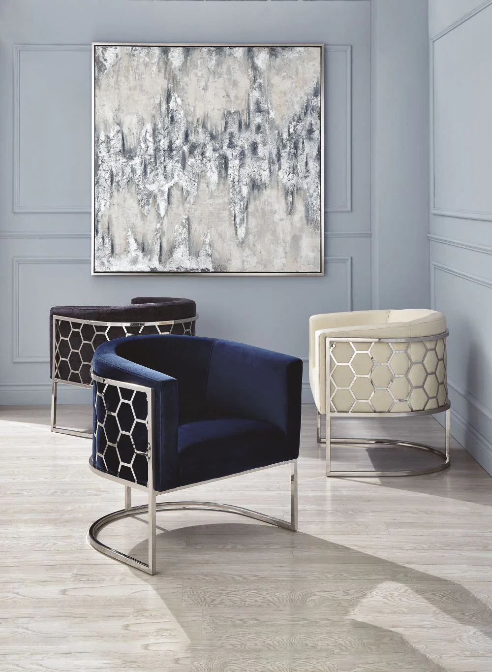 Furniture Honeycomb Tub Chair Black Velvet Honeycomb Accent Chair