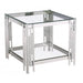 Liana End Table - Glass and Stainless Steel - Furniture Depot (4570676559974)