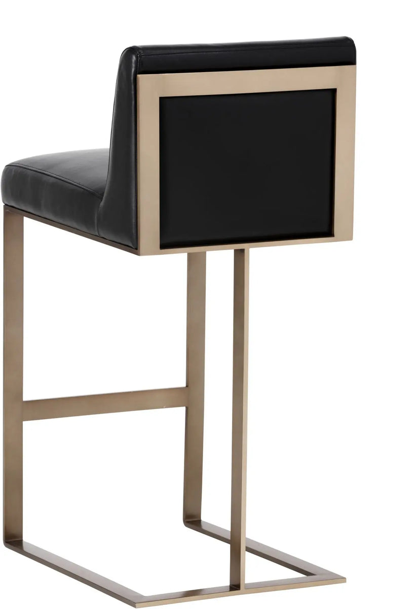 Dean Barstool Antique Brass Cantina Black Furniture Depot