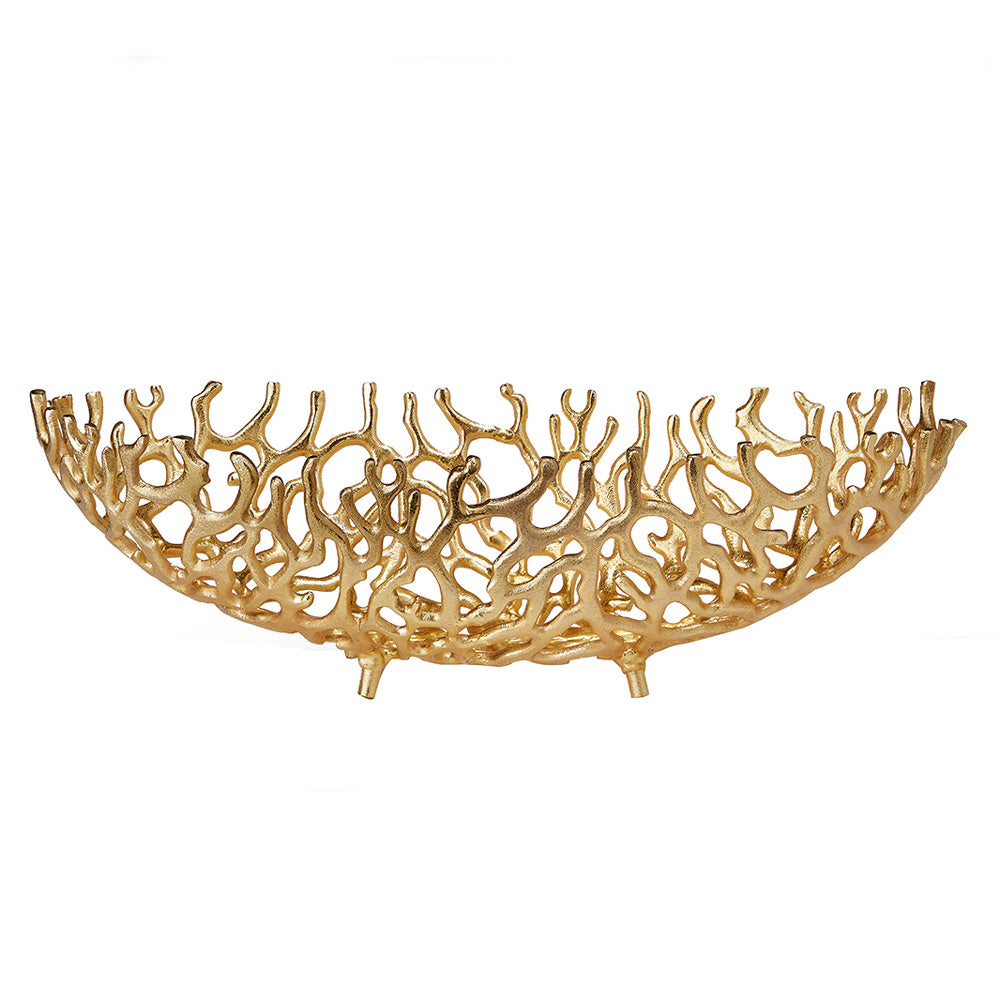 Gold Oval Bowl - Furniture Depot