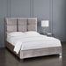 Blair Grey Velvet Bed (Queen size) - Furniture Depot