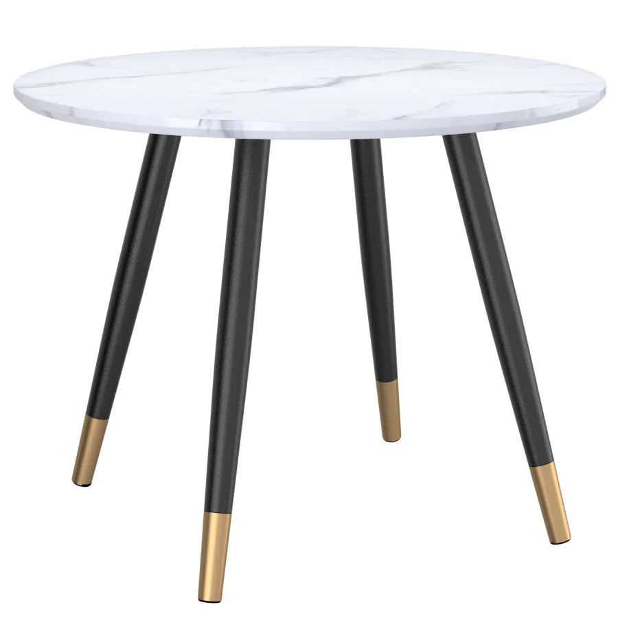 Emery Round Dining Table in White - Furniture Depot