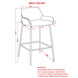 Baily 26'' Counter Stool, set of 2 in Grey - Furniture Depot