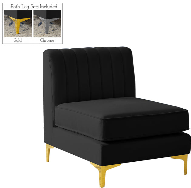 Alina Velvet Armless Chair - Furniture Depot (7679004475640)