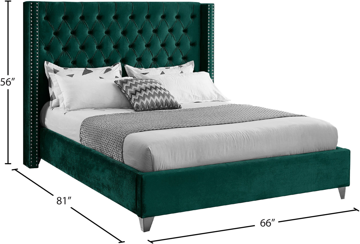 Aiden Velvet Bed - Furniture Depot
