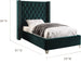 Aiden Velvet Bed - Furniture Depot