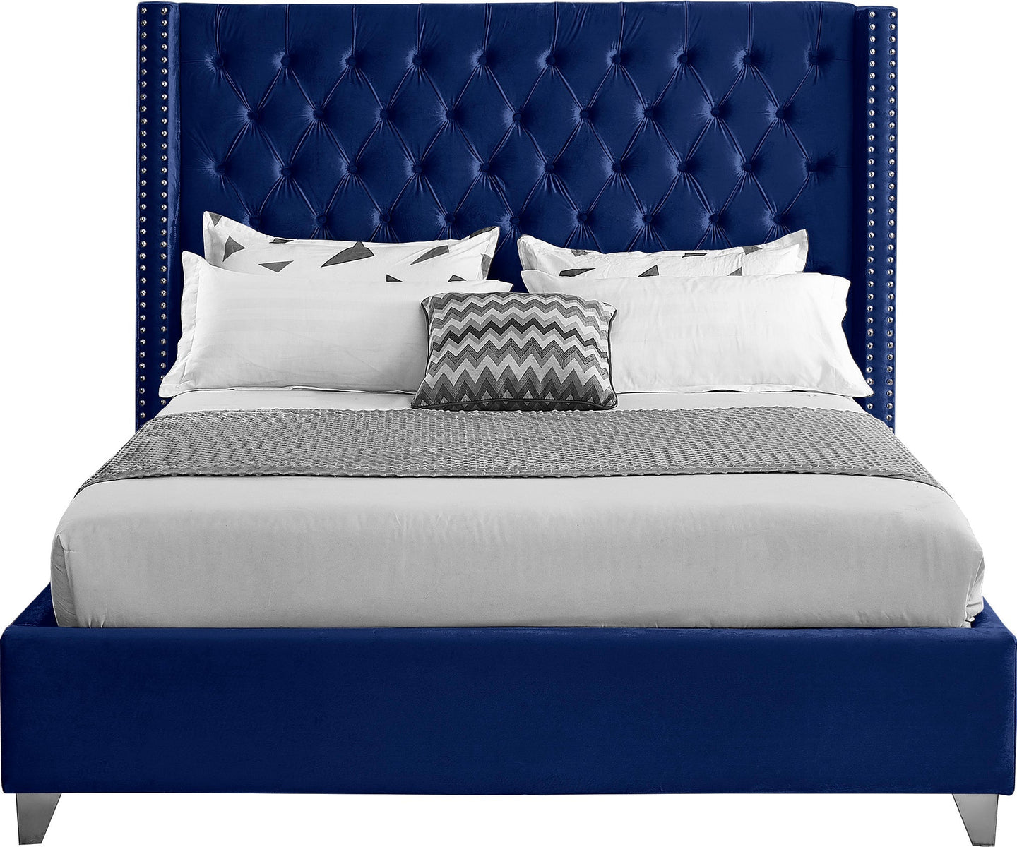 Aiden Velvet Bed - Furniture Depot
