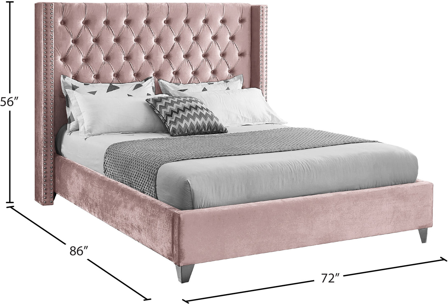 Aiden Velvet Bed - Furniture Depot