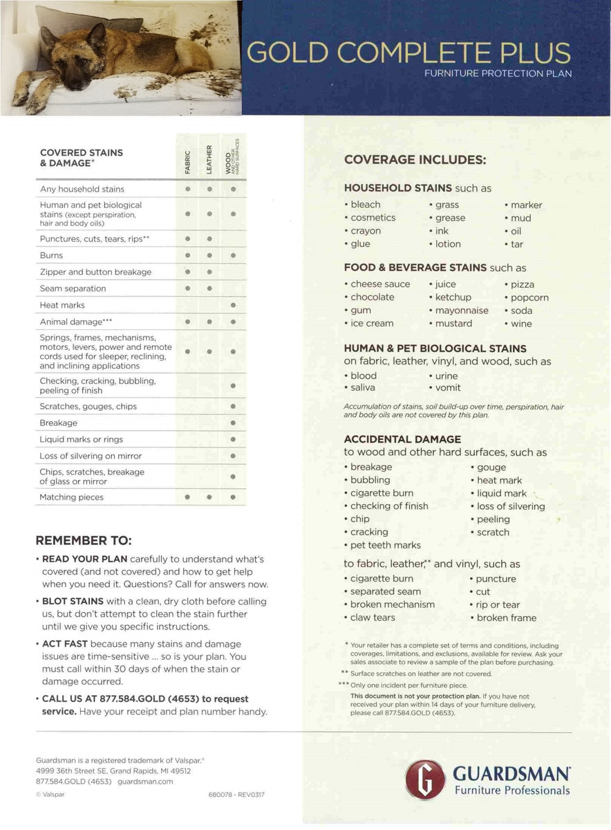 Extended Warranty Protection Plan 5 Year Gold Complete Plus Furniture