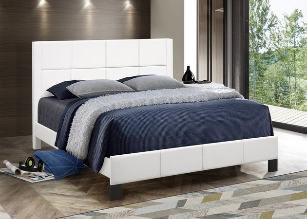 5351 White Upholstered Bed - Furniture Depot