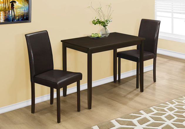 I 1015 Dining Set - 3pcs Set / Espresso / Brown Parson Chairs - Furniture Depot (7881061826808)