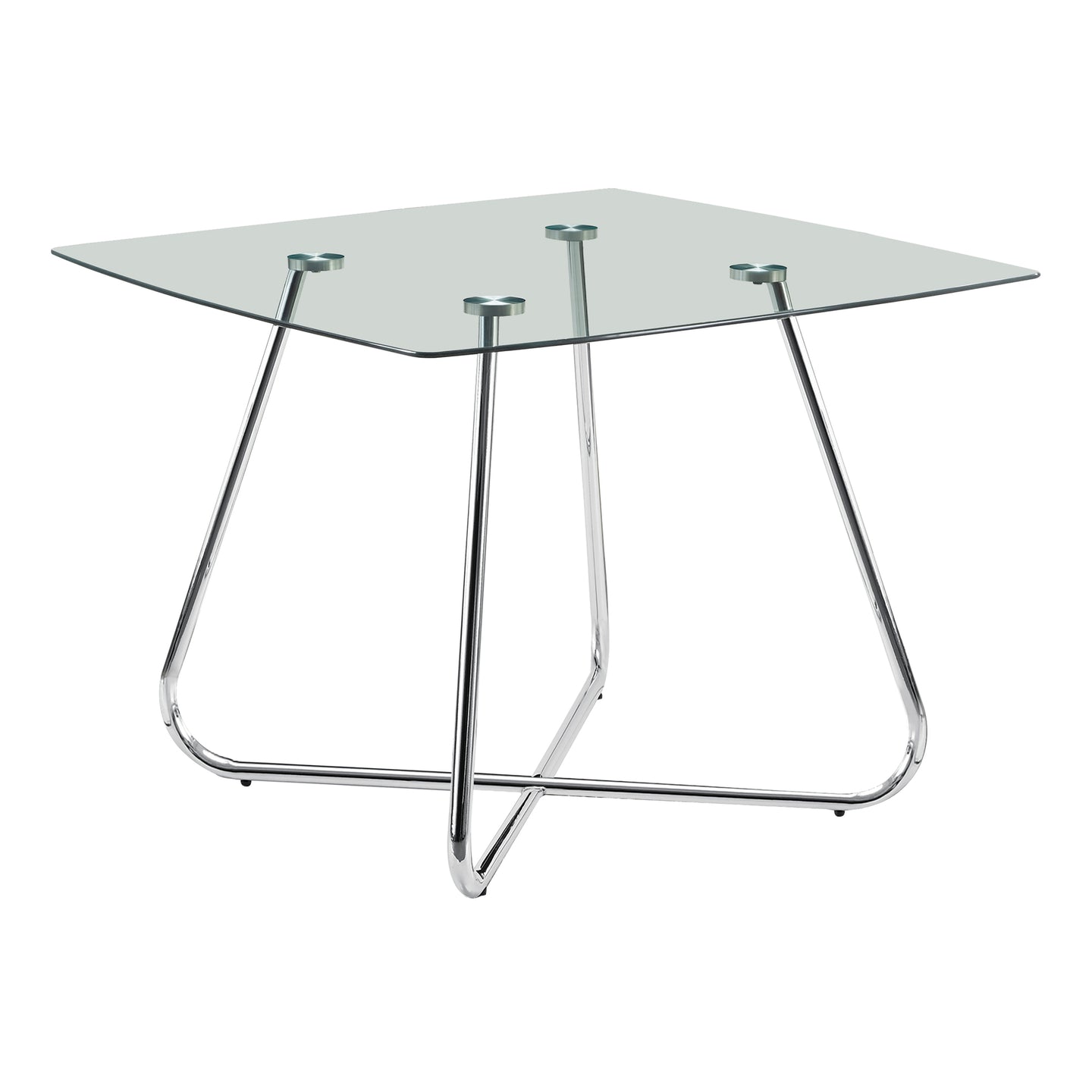 I 1070 Dining Table - 40"Dia Chrome With 8mm Tempered Glass - Furniture Depot (7881064120568)