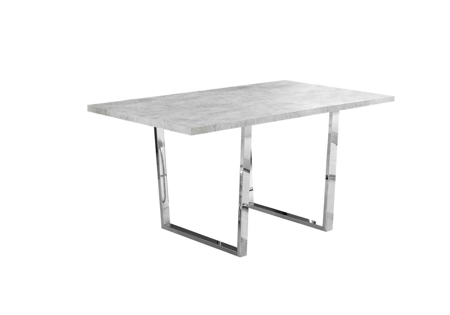 I 1119 Dining Table - 36"X 60" / Grey Cement / Chrome Metal - Furniture Depot (7881067331832)