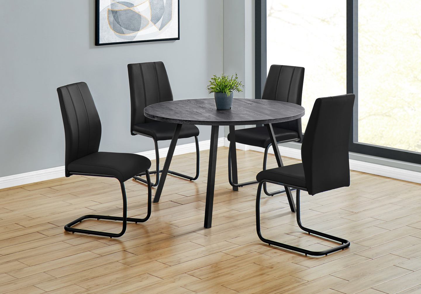 I 1153 Dining Table - 48"Dia/ Black Reclaimed Wood / Black Metal - Furniture Depot (7881068871928)