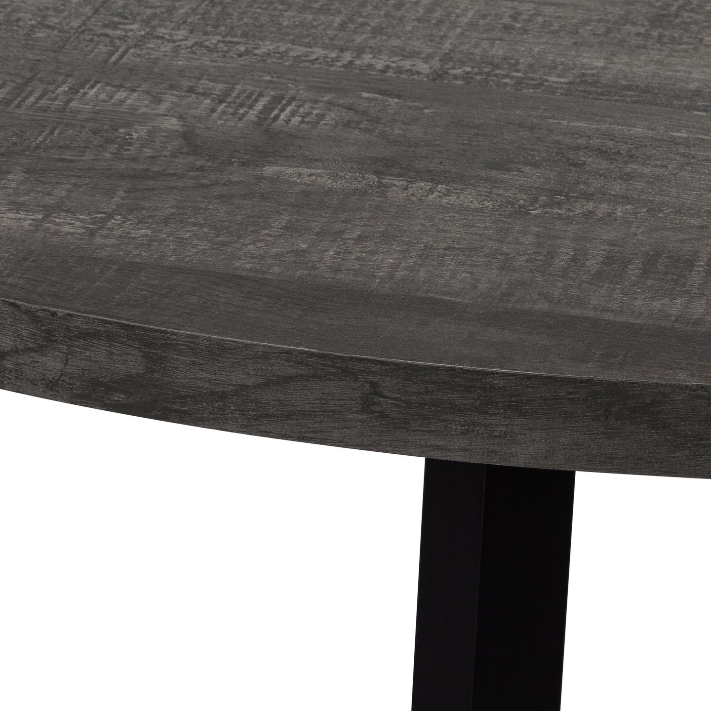 I 1153 Dining Table - 48"Dia/ Black Reclaimed Wood / Black Metal - Furniture Depot (7881068871928)