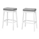 I 1262 Barstool - 2pcs / 29"H / Grey Leather-Look / White - Furniture Depot (7881074147576)