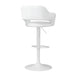 I 2382 Barstool - White / White Metal Hydraulic Lift - Furniture Depot