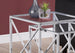 I 3441 Nesting Table - 2pcs Set / Chrome Metal W/ Tempered Glass - Furniture Depot