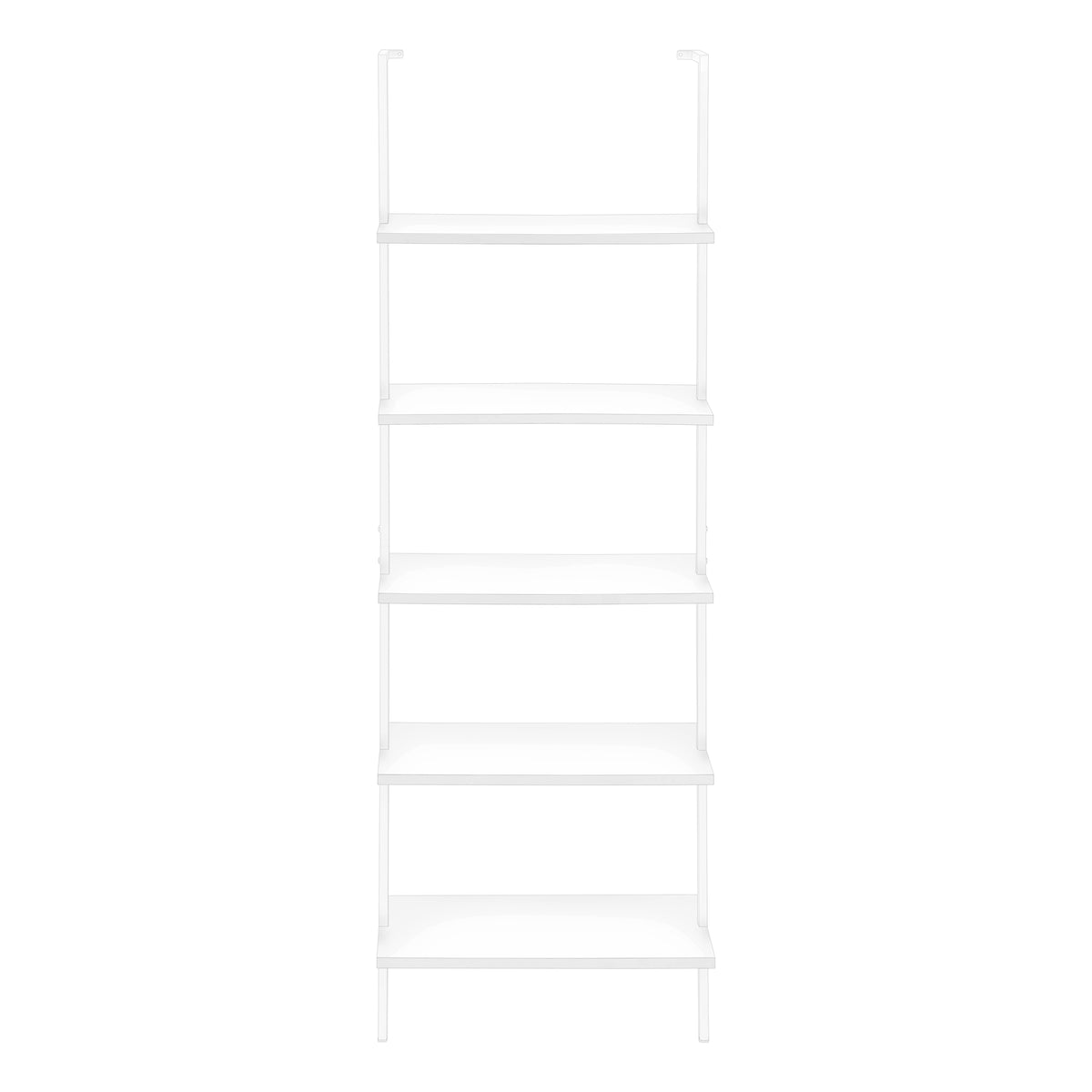 I 3687 Bookcase 72"H Ladder White / White Metal Furniture Depot