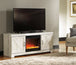 Bellaby LG TV Stand w/Fireplace - Whitewash - Furniture Depot