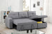 Allora Reversible Sleeper Sectional w/ Storage - Grey Fabric - Furniture Depot