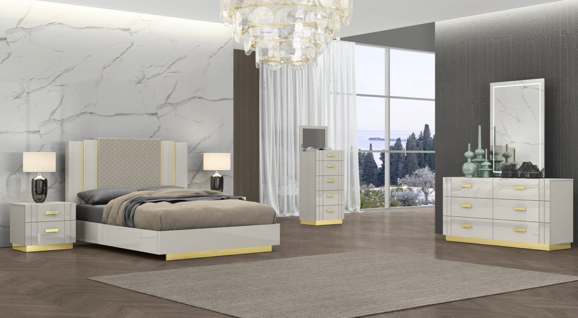 Synergy Bedroom Collection-Light Grey - Furniture Depot
