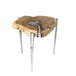 AKIS Side Table Natural Wood w/ Aluminum fill - Furniture Depot