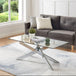 2576 Glass Coffee Table Set w/ Stainless Steel Legs - Furniture Depot
