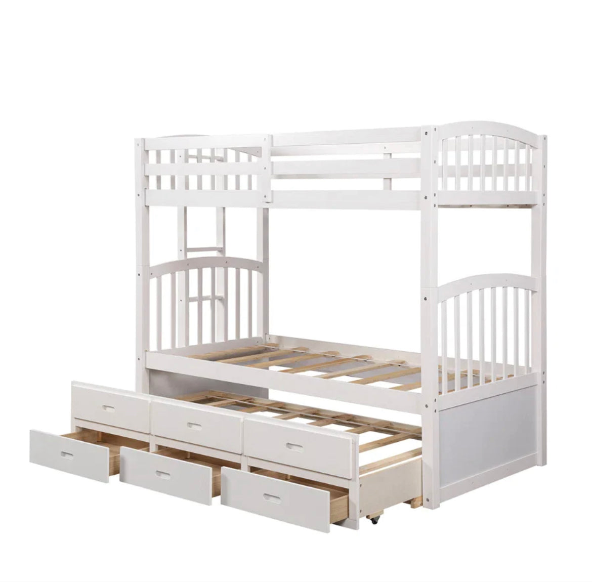 Jewel White Wood Bunk Bed (Twin/Twin) IFB1842 BUNK BED Single/Single Furniture Depot