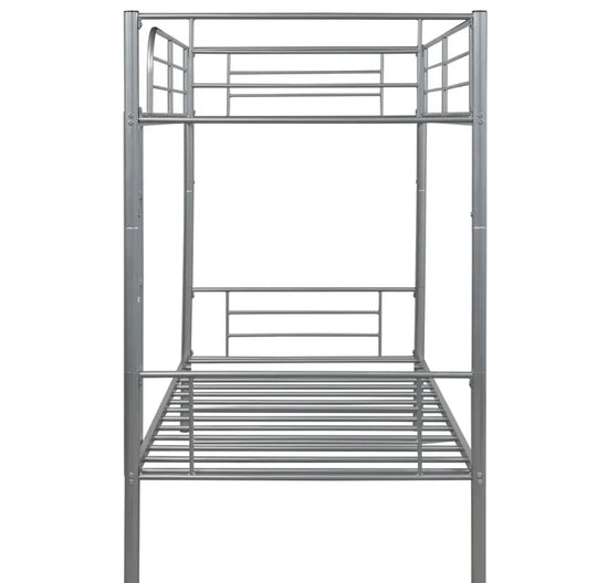 542 Grey Metal Bunk Bed (Twin/Twin) - Furniture Depot