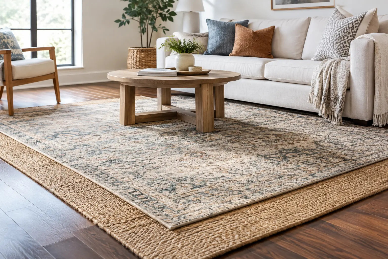 How to Layer Area Rugs for a Finished Room