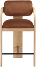 Cedra - Velvet Performance Fabric Upholstered Counter Stool - Cognac