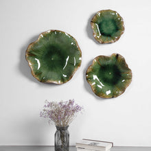 Load image into Gallery viewer, Abella Ceramic Wall Decor Green (set of 3)