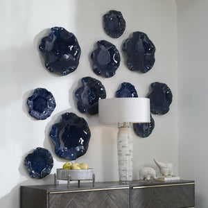 Abella Ceramic Wall Decor Blue (Set of 3)