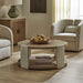Maulet - Round Coffee Table - Off-White / Oak