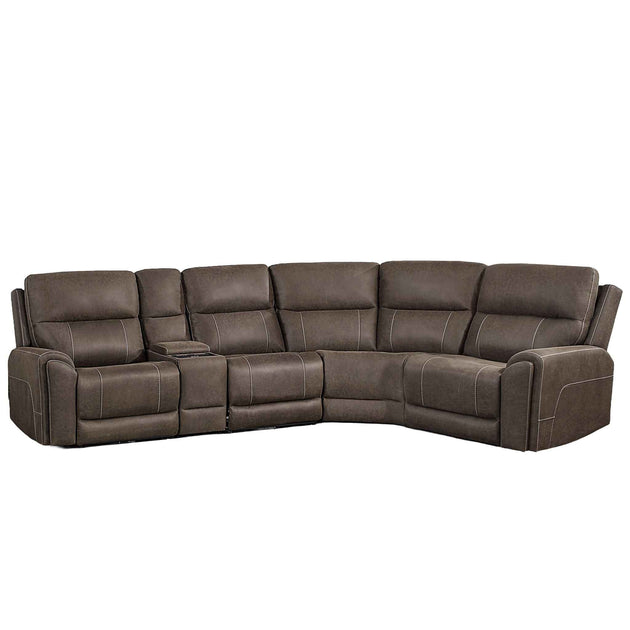 Gaia - 5 Piece P2 Power Sectional - Sable