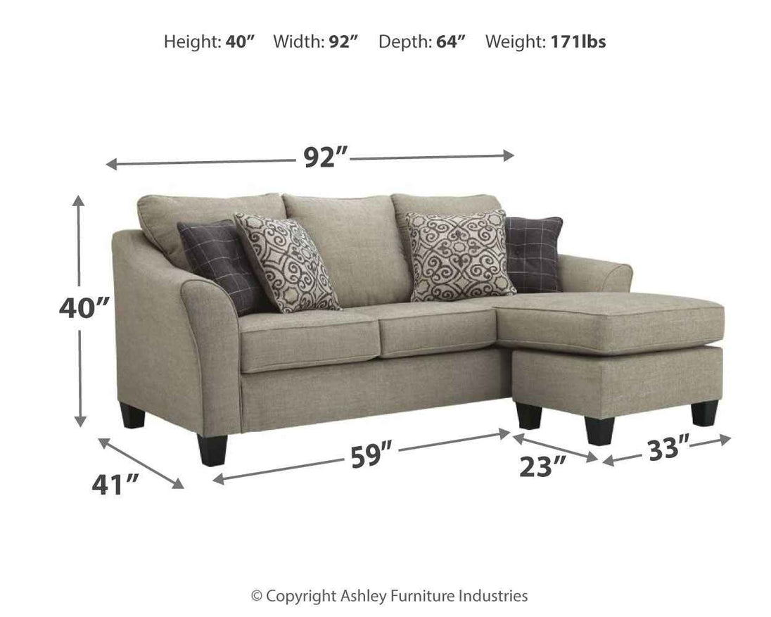 Kestrel - Sofa Chaise - Pearl Silver