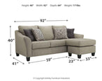 Kestrel - Sofa Chaise - Pearl Silver