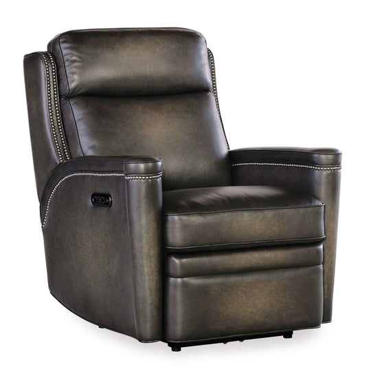 MS - Hamilton Power Recliner With Power Headrest - Dark Brown