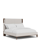 Delia - King Upholstered Bed - Nouveau Walnut / Beige