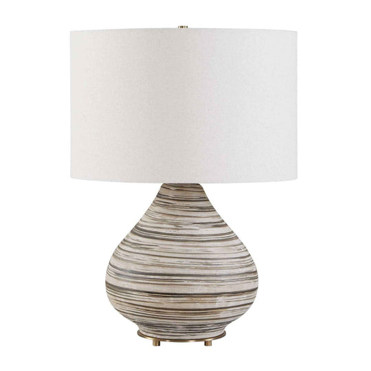 Azura - Horizontal Line Table Lamp - Brown / Gray / White