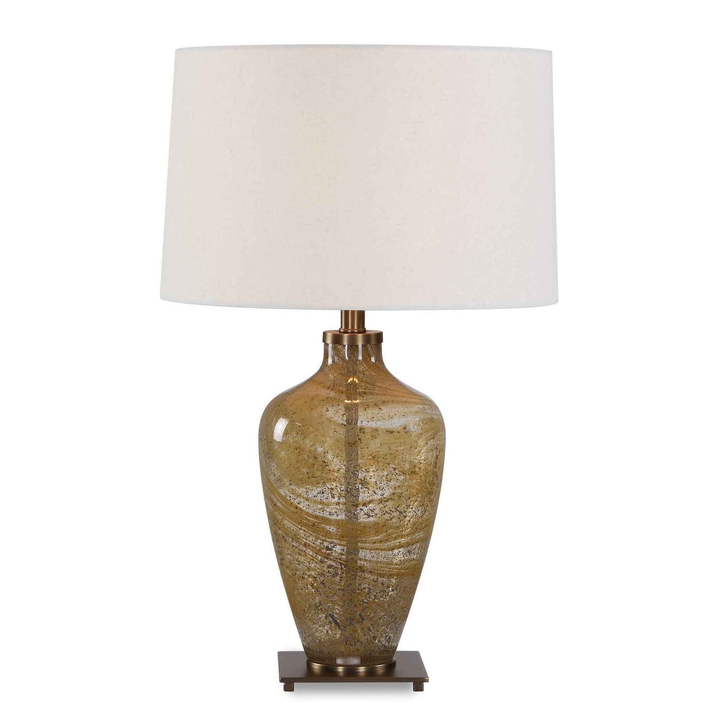 Rainer - Blown Glass Table Lamp - Brown / White