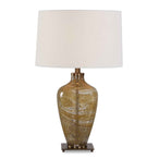 Rainer - Blown Glass Table Lamp - Brown / White