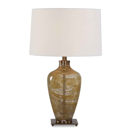Rainer - Blown Glass Table Lamp - Brown / White