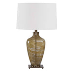 Rainer - Blown Glass Table Lamp - Brown / White