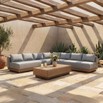 Solace - Olefin Performance Fabric 3 Piece Outdoor Patio Modular Sectional (2 Sofas & Corner Chair)