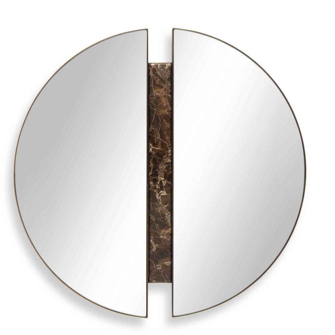 Hanover - Divided Round Mirror - Bronze / Brown