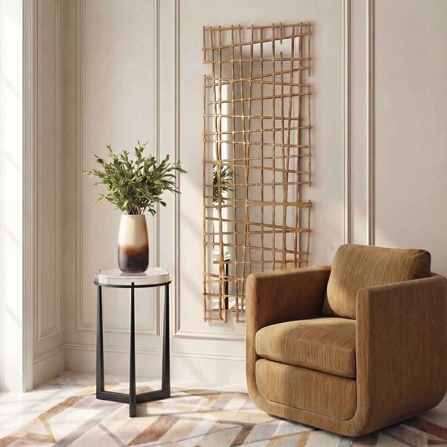 Golden Intersection - Mirrored Wall Decor - Brass
